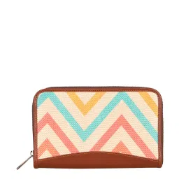 ZOUK Beige Printed Zip Around Wallet for Women image 1