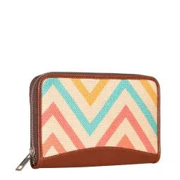 ZOUK Beige Printed Zip Around Wallet for Women image 2