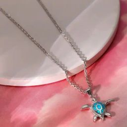 GIVA 925 Silver Cute Turtle Pendant with Link Chain-image-41