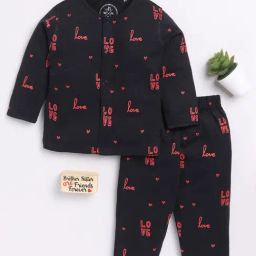 Clt.s Unisex Black Printed Full Sleeves Shirt With Pyjamas-image-20