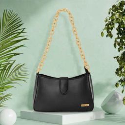 Fastrack Black Solid Shoulder Handbag-image-105