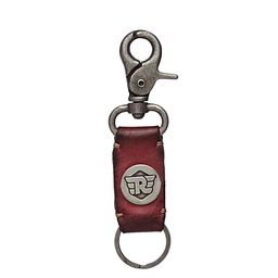 Royal Enfield Red & Silver-Toned Metal Hook Leather Key Chain-49