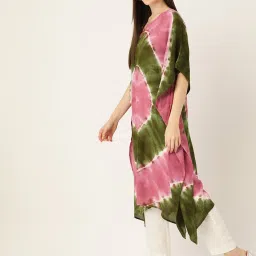 maaesa Green Printed A Line Kaftan image 3