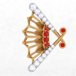 P.C. Chandra Jewellers 14k Yellow Gold Regal Gemstone Scrolled Pendant-image-11