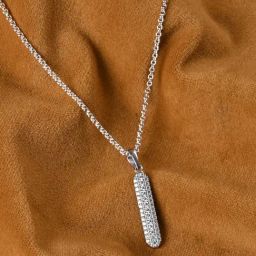Clara 925 Silver Platinum Plated Swiss Zircon Walter Pendant with Chain-image-27