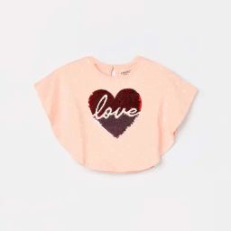 Juniors by Lifestyle Peach Printed Regular Fit T-Shirt-image-77