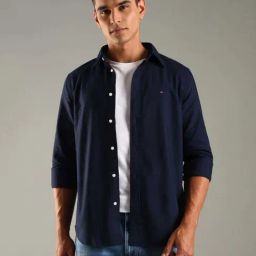 Tommy Hilfiger Blue Cotton Regular Fit Shirt-picture-1