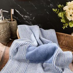 Fabindia Standalone Blue Woven Cotton Pile Hand Towel-picture-11