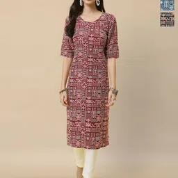 HERE&NOW Women Pack Of 3 Ethnic Motifs Printed Kurta-image-80