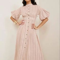Styli Beige Polka Dots Shirt Dress-image-10