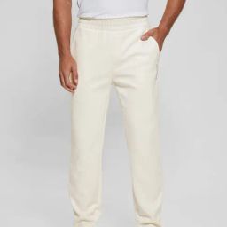 Guess Off White Polyester Straight Fit Solid Trackpant-image-99