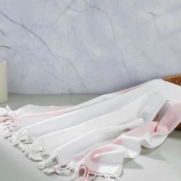 Fabindia Standalone White & Pink Woven Cotton Hand Gamcha-picture-40