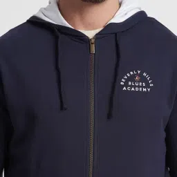 Beverly Hills Polo Club Navy Regular Fit Pure Cotton Hooded Sweatshirt image 4