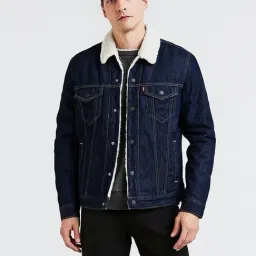 Levi's Blue Cotton Regular Fit Denim Jacket-picture-34