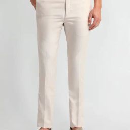 Arrow Beige Slim Fit Trousers-picture-9