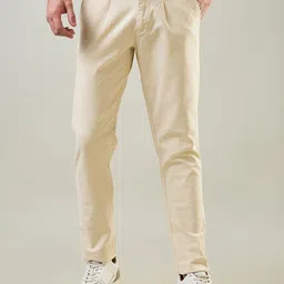 TIM PARIS Men Pleated Regular Fit Chinos Trousers-picture-21