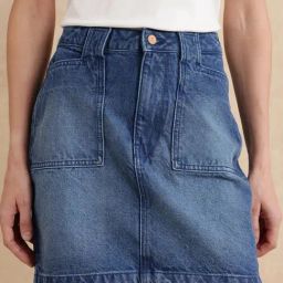 RAREISM Blue Cotton Solid Skirt-image-94
