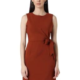 Van Heusen Maroon A-Line Dress-image-1