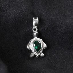 Clara 925 Silver Platinum Plated Lucky Tortoise Turtle Pendant Without Chain-image-38