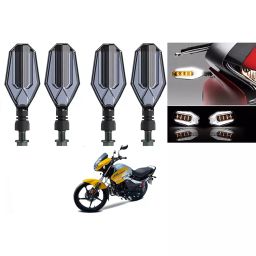 Cartronics U Shape White&Yellow Front & Rear Side LED Indicator for Bajaj V12 (Pack of 4 Pcs)-23