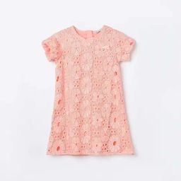 Fame Forever by Lifestyle Kids Peach Embroidered Dress-image-74