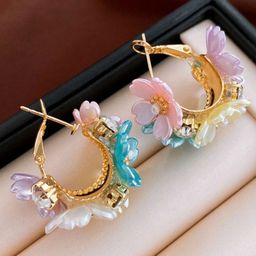 GEHNEY Joy of Jewels Gold-Plated Artificial Stones Studded & Beaded Hoop Earrings-image-70