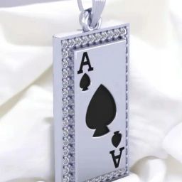 Rihi by P.C. Chandra Jewellers Sterling Silver 925 Ace Of Spades Pendant For Men-image-23