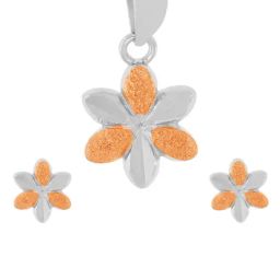 Anayra 92.5 Sterling Silver Flower Pendant Earring Jewellery Set-image-73