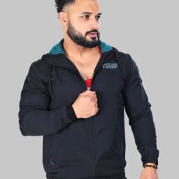 FUAARK Black & Teal Slim Fit Sports Hoodie-image-52