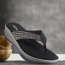 Metro Women Black Solid Sandals-21