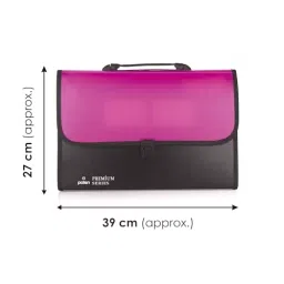 POLEN ‎Executive Series Fullscape Expanding File Folder 13 Pocket With Handle and Buckle Closure Pink image 4