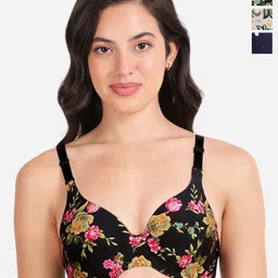 shyaway Pack of 3 Floral Bra Medium Coverage Underwired Lightly Padded-image-94