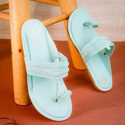NR by Nidhi Rathi Women's Green Toe Ring Sandals-image-31