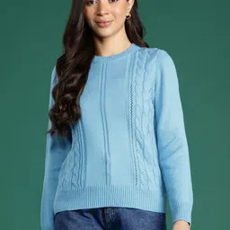 DressBerry Acrylic Cable Knit Pullover-image-84