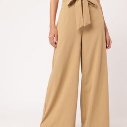 DressBerry Women Urban Chic Waist Tie-Up Flared Trousers-image-7