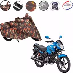 Auto Pearl Polyester Waterproof Two Wheeler Cover for Hero Glamour FI,(Jungle Print)-image-58
