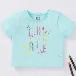 Ed-a-Mamma Kids Blue Cotton Printed T-Shirt-image-61
