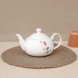 Clay Craft 'Fine' White Ceramic Tea Kettle (1.1 L)-40