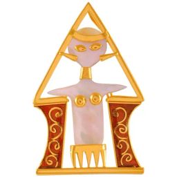 P.C. Chandra Jewellers 22k Yellow Gold In The Shape Of A Tribal Figure Enhanced Pendant-image-38
