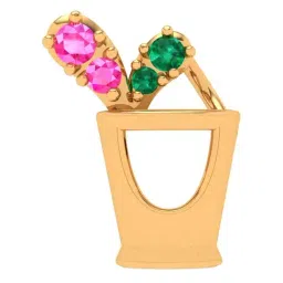 P.C. Chandra Jewellers 14k Yellow Gold Vase-like Design Pendant-picture-30