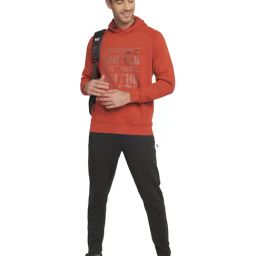 Wildcraft Rust Regular Fit Printed Hooded Sweatshirt image 5