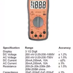 G-Tech GT 92A 2000 Counts Digital Multimeter With LCD Display image 2