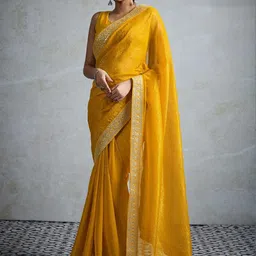 Anouk Embellished Beads and Stones Organza Designer Saree-27