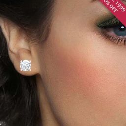 Clara White Sterling Silver Round CZ Stud Earrings-picture-20