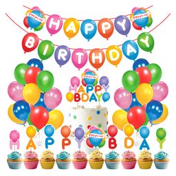 Zyozi Multi Colour theme Party Supplies Birthday Party Decorations Kit Pack of 37 - Multicolour-picture-4