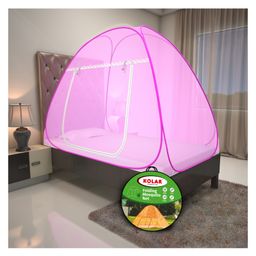Kolar Single Bed Premium Machardani King Size Mosquito Net - Pink-picture-11