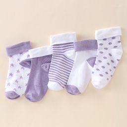 Spenta Cotton Blend Ankle Length Socks Pack of 5 (Color May Vary)-image-25