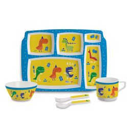 Cello Kidzbee Pentameal Feeding Set of 5 Dino Print - Yellow-image-13