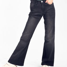Pine Kids Cotton Rich Full Length Stretchable Denim with Adjustable waist band - Black-image-60