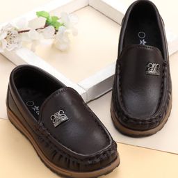 Cute Walk By Babyhug Slip On Party Wear Shoes - Dark Brown-picture-24